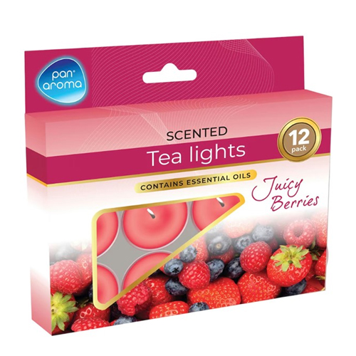Pan Aroma 12 Tea Lights Juicy Berries Candles