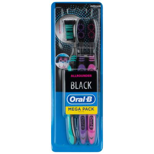 Oral-B Allrounder Black Mega Pack x 3