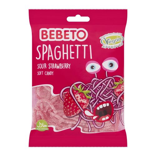 Bebeto Spaghetti Sour Strawberry Soft Candy