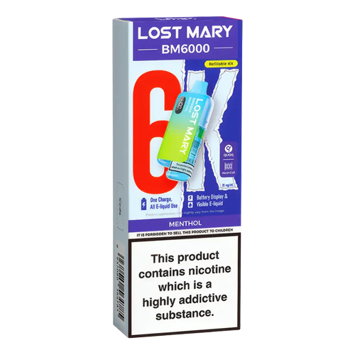 Lost Mary 6K Refillable Kit – Menthol